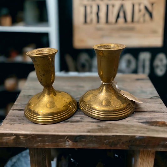 Brass candle stick set