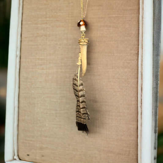 Mushroom Antler Talisman Necklace