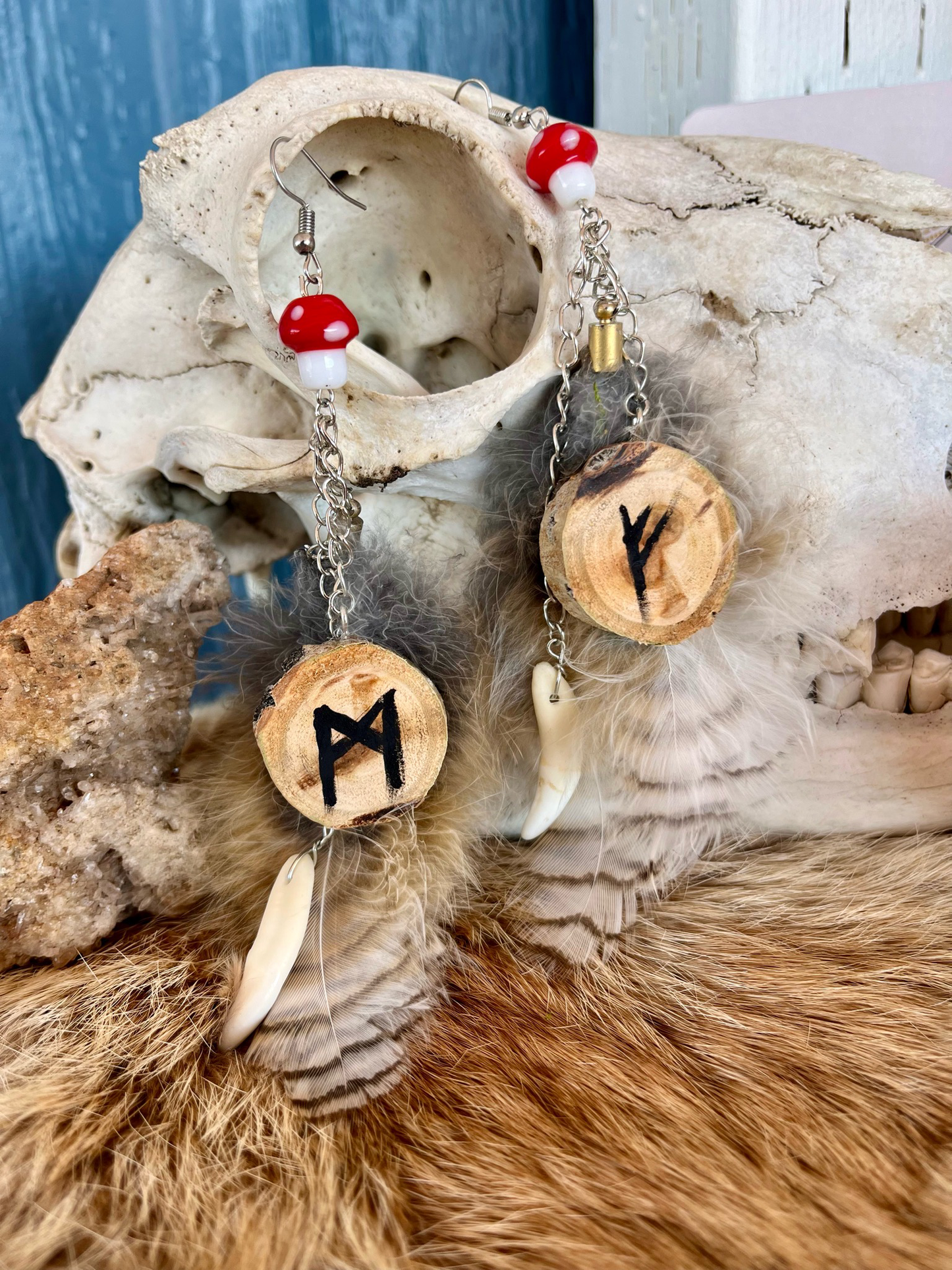 Norse Pagan Earrings (Elder Futhark Runes)